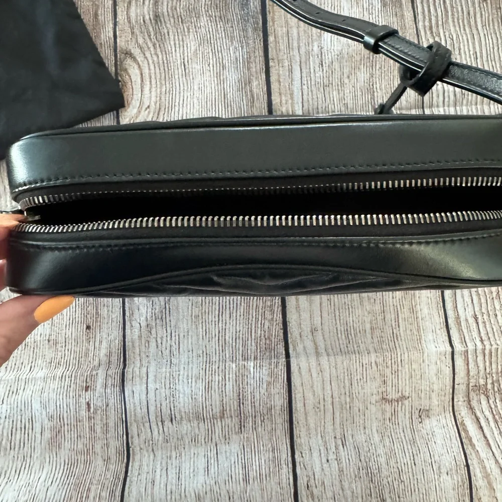 Saint Laurent Quilted Black Crossbody with Silver Accents - Picture 9 of 13